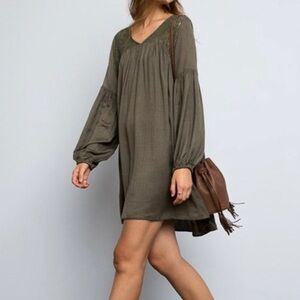 ⚫️ OLIVE LACE DRESS small new boho swing dress​​​